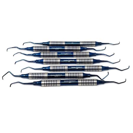 A2Z Scilab 7 Pcs Hollow Handle Blue Titanium Gracey Curettes Stainless Steel Tools A2Z-ZR930